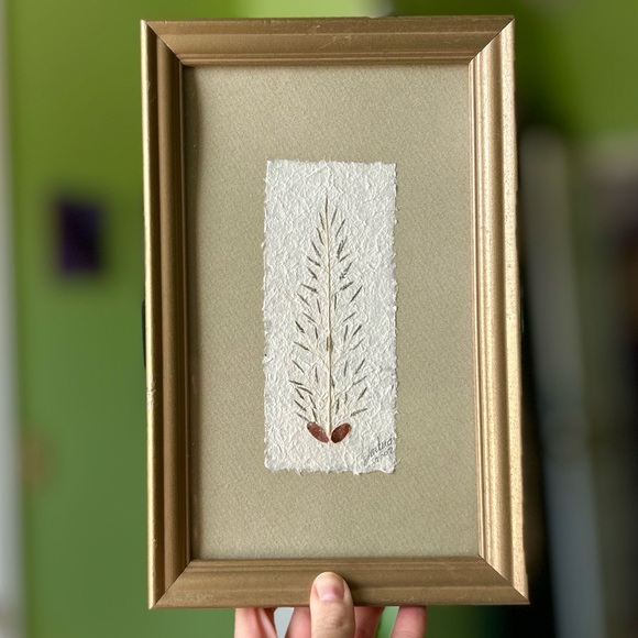 VTG Handmade Framed Floral Crafted Cottagecore Art Wall Hanging Decor - Picture 6 of 6